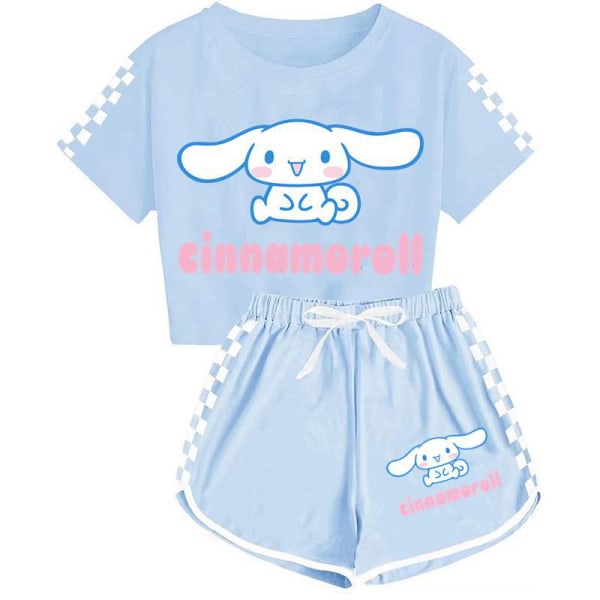 Sanrio Jade Dog T-shirt + shorts sportpyjamas för pojkar och flickor set yellow 130cm