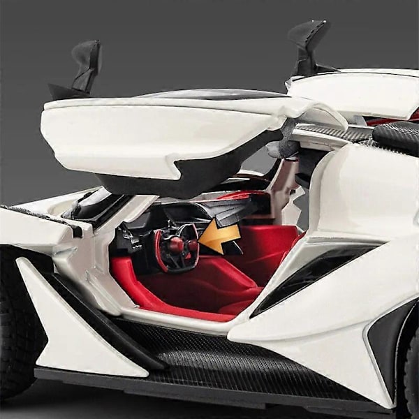 1:24 Apollo IE Intensa Emozione Legering Sportsvogn Model Diecast Metal Racing Superbil Model Simuleret Lyd Lys Børns Legetøj Gave ie white