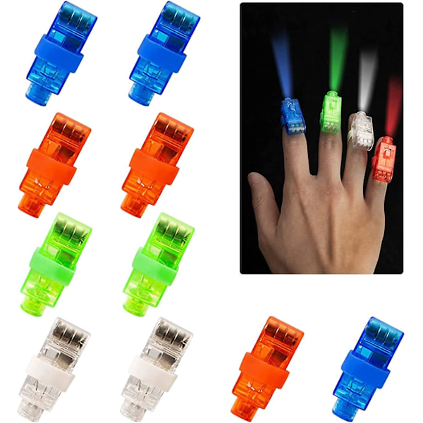 LED Fingerlampe, 20 stk Fingerlykter, LED Fargerike Fingerlys, LED Fingerlampe Gave, Lysringer
