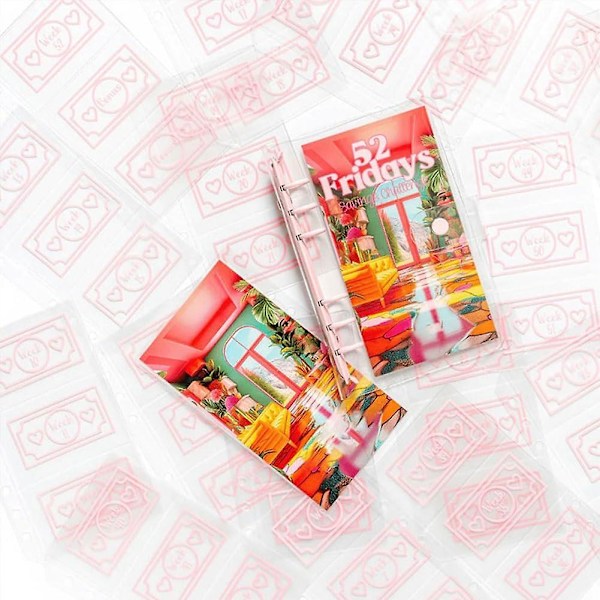 100 Konvolutter A5 Pengesparende Budsjettmappe, Pengesparende Mappe Med Kontantkonvolutter Utgiftsark Sporing & Kategoristicker style b red