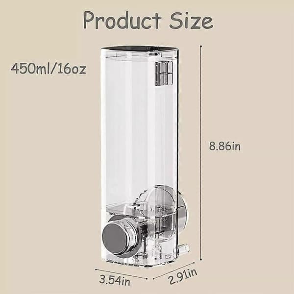 Sugerørssåpedispenser 16oz/450ml Veggmontert Dusjsåpedispenser glossy transparent