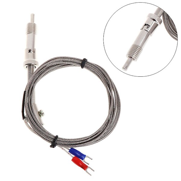 Uppgraderad Termoelement K-Typ Temperatursensor 0~400 2m/6.6ft Trådprob