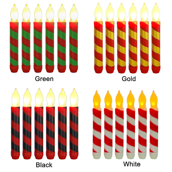 12 Pak Julelys Tapers Flammeløse Lys Blinkende Batteridrevne Julelys white