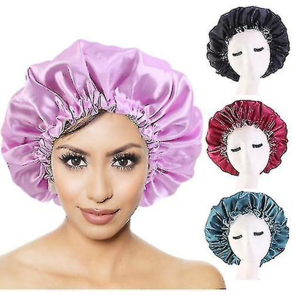 3 stk. sovehætte satin hætte nathovedbeklædning sovende bløde hår turbans5.29