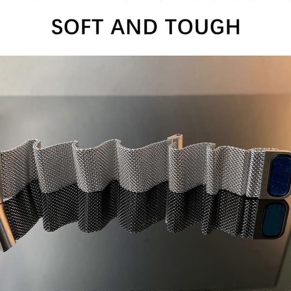 Urrem med rustfrit stålnet med justerbar spænde - Moderigtig rustfri urrem til de fleste ure space gray