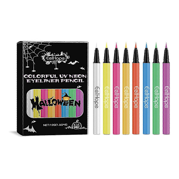 8-färgad matt eyeliner-set vattentät långvarig snabb torkning slät icke-smudgad eyeliner färgad flytande penna set eyeliner pigment