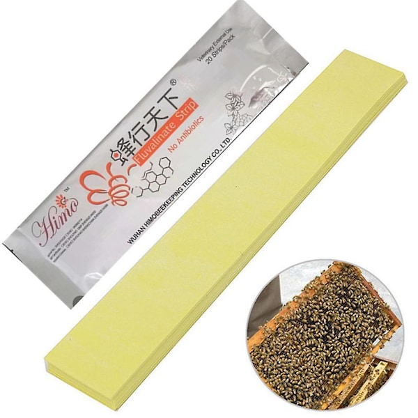 20-100 stk Biemite Akaricid Stripe Birkjøring Bie Varroa Midd Drep Skadedyrkontroll 60pcs