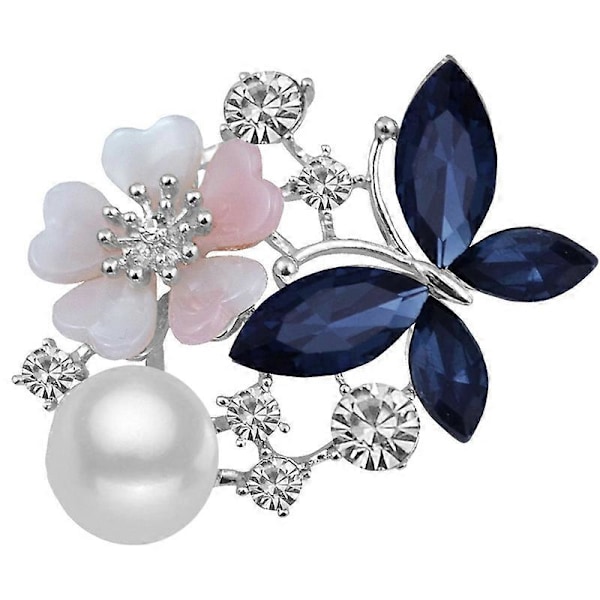 Högkvalitativ Bröstnål 5 Färger Vacker Brosch silver white   blue