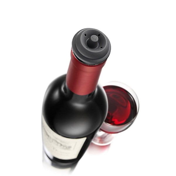 6 stk. Flaske Gummistoppe til at Bevare Vinens Smag - Bedste Vinsugerstoppe til at Holde Vin Frisk - Top Tilbehør