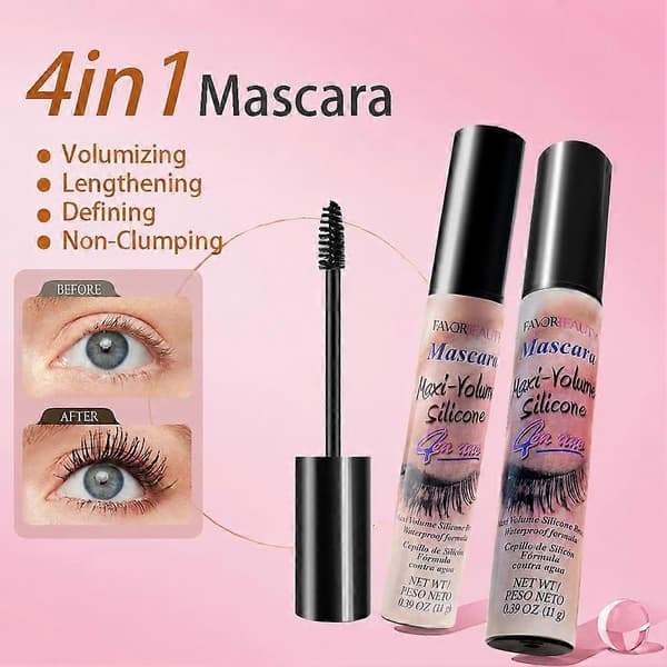 Vandfast Mascara, Smudge Proof, Volumengivende, Forlængende, Langtidsholdbar #04 1pcs