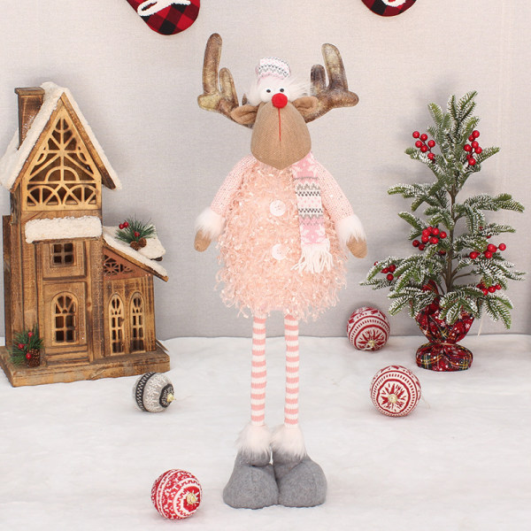 Julkulor med rosa paljetter, docka, present, dekoration Style 5