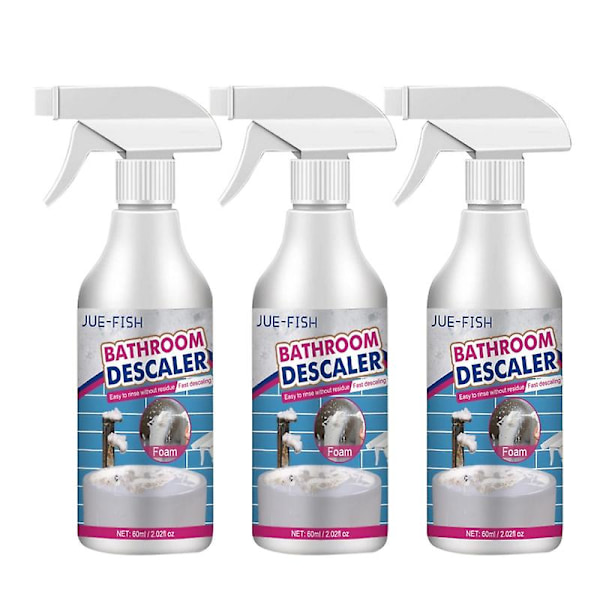 3pcs Bathroom Descaler Powerful Cleaner Quickly Remove Foam Cleaning Agent for Bathtub Toilet Shower Sink Glass