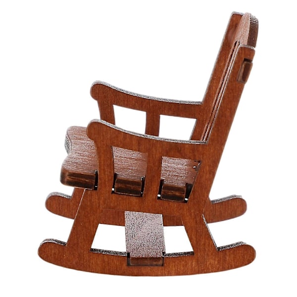 1 stk. Miniature Gyngestol Model Dukkehust Ornament Mini Stol Pynt