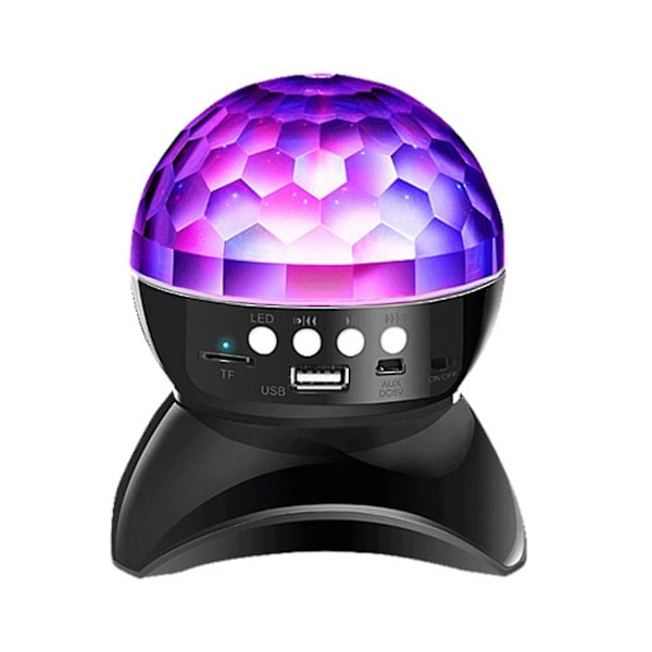 Bluetooth-kaiutin Diskopallo Led Luova 360 Asteen Kiertävä Yövalo, Kestävä Lastenhuoneeseen Ja Juhliin zd r black