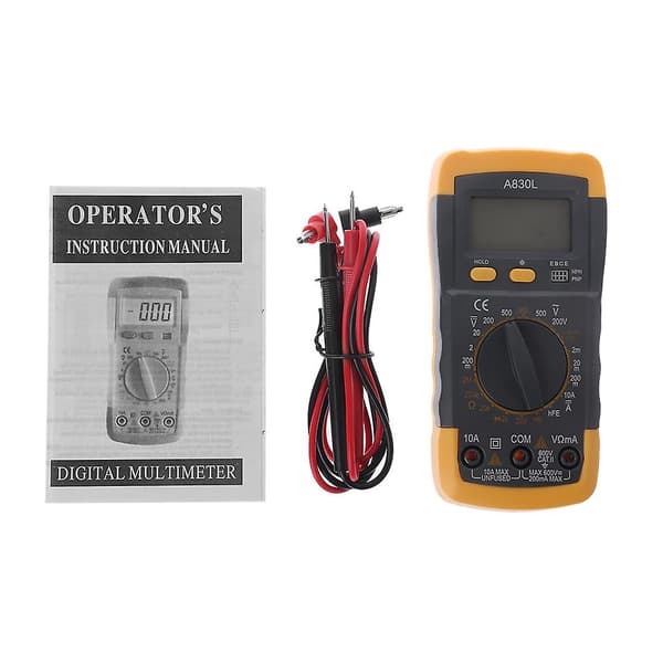 Handhållen LCD Digital Multimeter A830L AC/DC Spänning Ström Resistans Testare