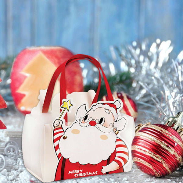 Christmas Clear Plastic Gift Bags With Handle,Reusable Transparent PVC Plastic Gift Wrap Tote Bag For Suitable For Giftsristmas