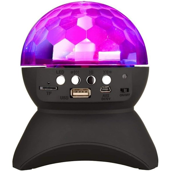 Discokula Hemfest Trådlös Högtalare, Bluetooth Högtalare Discokula Led Kreativ 360 Graders Roterande Nattlampa, (Svart) zd r black