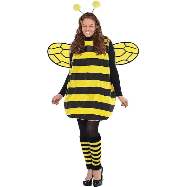 Vuxna barn Cosplay Kostymer Halloween Bee Ladybug Kostymer Yellow XXL