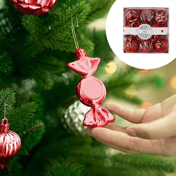 Julgran Nytt Julset 18st Oregelbunden Rektangulär Ask Färgad Julgran Dekorativ Hängande Presentask rd
