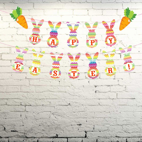 Interessant Børne Glad Påske Banner Legetøj Børn Fest Julegave 2 frames