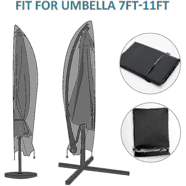 Parasoltrekk med sammenleggbar stang, vanntett, vindtett, anti-uv, slitesterk, rip-proof 210d Oxford F 6.15