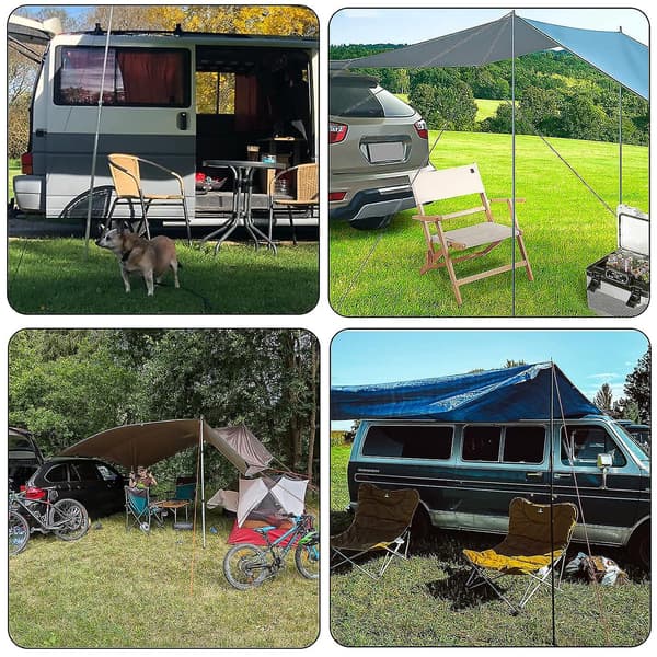 2/ 4 stk. Stærke Sugkopper med Krog - Camping Tarp Klips til Bilcamping Markise 2pcs