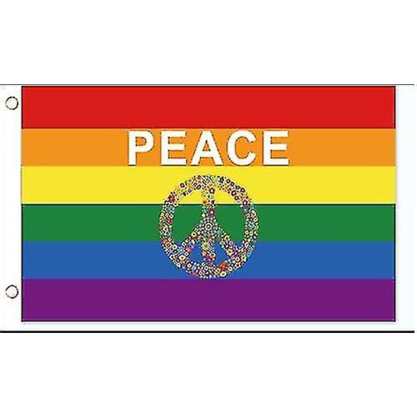 Fredens Verden Fredsflag, Fredens Due Bannerflag 150 X 90 Cm, Fredsflag Fredstegn Symbolflag Mod Krig Til Terrasse Græsplæne Udendørs Dekoration e