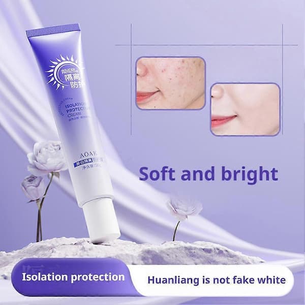 AOAK Whitening Protective Cream - 50g UV-beskyttelse og fuktighetskrem for sminkebase