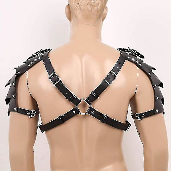 Skulderpanser Læder Brystrem Justerbar Ridder Cosplay Kostume Klub Slid