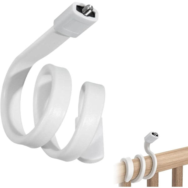 Babymonitorhållare med 1/4 skruv, kamerahållare, vridbart och lutbart fäste, kamerahållare, flexibel och justerbar, ingen borrning krävs, för spjälsäng, whiite