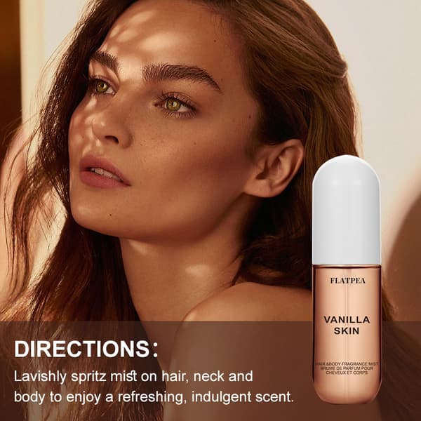 Flatpea Vanilla Skin Hår- och Kroppsdoftspray, Vanilj Kokosdoft Parfymspray 1pc