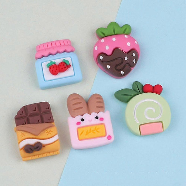 20 st Miniatyrbröd Mat, Resin Cabochons Flatback DIY Dockhus Kök Dekoration/