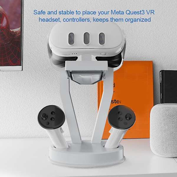 VR Opbevaringsstativ til Meta Quest3/Oculus Quest 2 VR Briller, Opgraderet VR Headset Skrivebordsorganisator Display Holder med Controller Holder