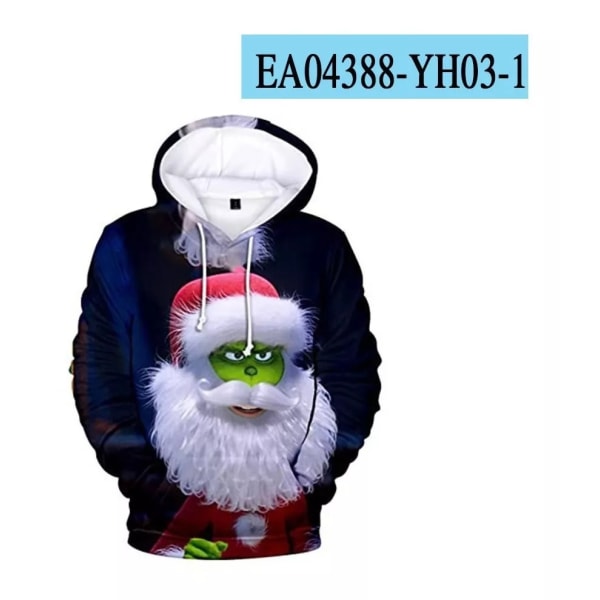 3d Grinch Hoodie Herr Kvinnor Casual Huvtröja Sweatshirt Vänner Xmas Present