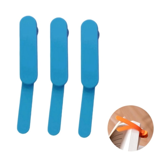 Smart Bogmærke, Bogmærker til Læsning, Silikon Bog Holder Tilbehør Fleksible Sideskift Unikt Design til Læseelsker 3pcs blue