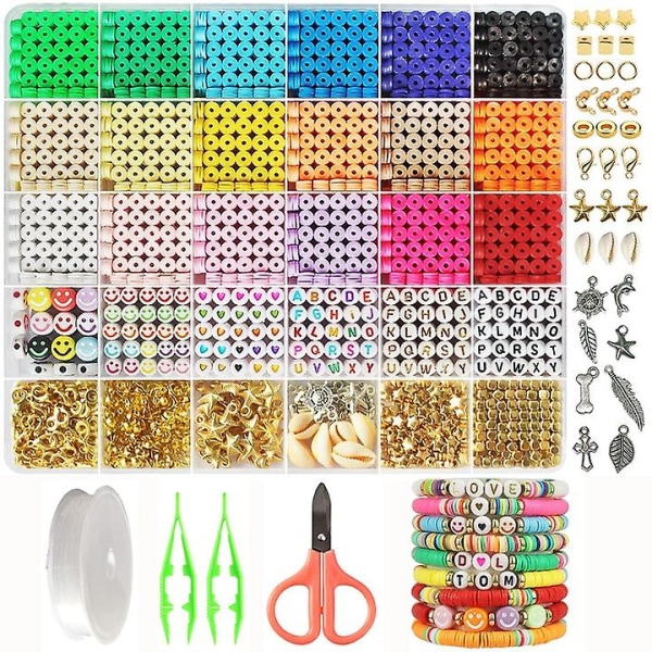 5100st 6mm Clay Beads Disc Beads Making Kit