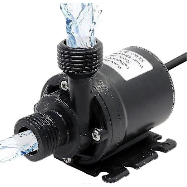 Kiertovesipumppu DC 12V 800l/h 5m Vedenkiertojärjestelmä Amfibio Pumppu Aurinkokiertojärjestelmä Tehokas Hiljainen 4-pisteen Harjaton DC