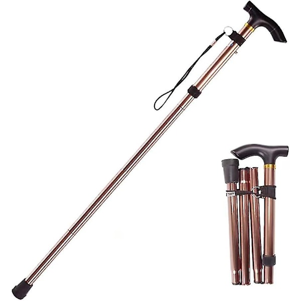 Folding Cane, Adjustable, Lightweight Aluminum Offset Cane Collapsible Cane, Very Suitable -JRZD