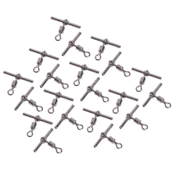 20 st T-formade fiskesnurror Fiskkolv Korslinje Mässinghuvud Fiskeutrustning 0.6mm