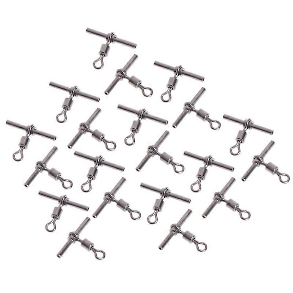 20 stk T-formet fiskesvivel fiskefat tverrlinje messinghode fiskeutstyr 0.6mm