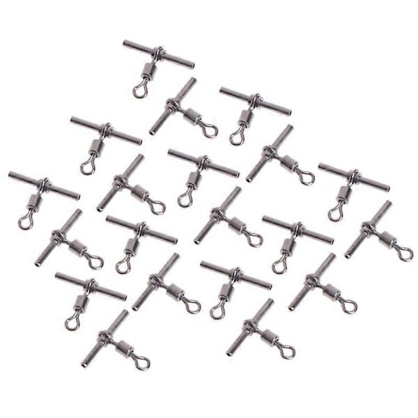 20Pcs T-shape Fishing Swivel Fish Barrel Cross-line Brass Head Fishing Tackle