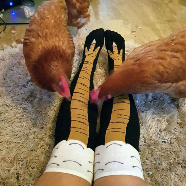 Roliga Crazy Chicken Feet strumpor Knähöga kalkonstrumpor black