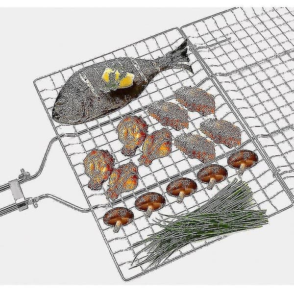 Grillkorg, Rostfritt Stål Fällbar Bbq Rack Bärbar Camping Grillkorgar -JRSZ