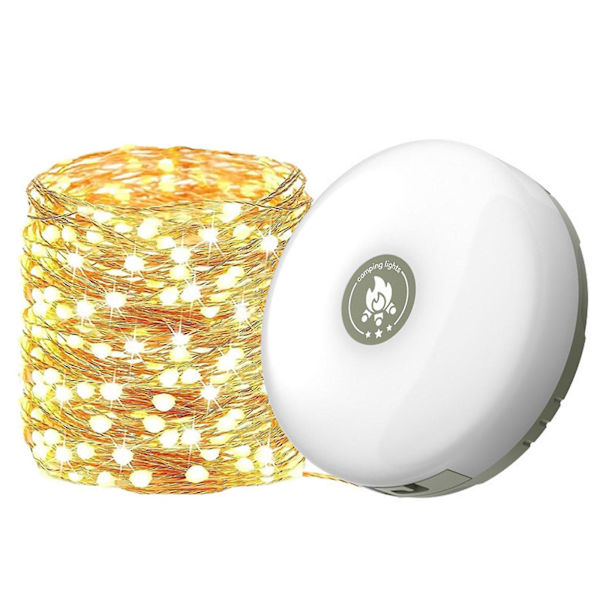 10M Campinglampa USB Laddning Färgglada String Light Måttband Förvaring Utomhus Atmosfärslampa