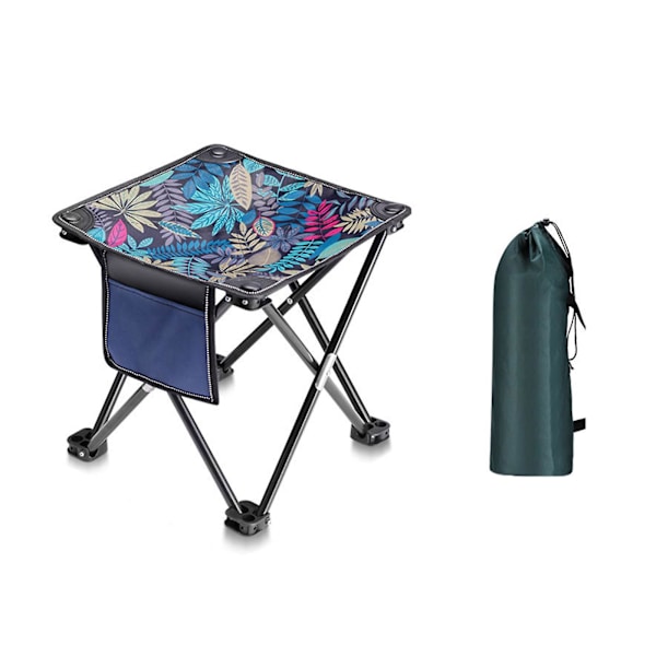 50% RABAT, Foldbar Skammel Sæde Bærbar Teleskopisk Camping Fiske Rejse Stole blue 33cm