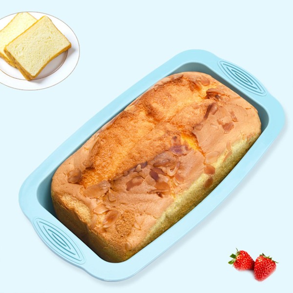 Silikon Bakform, BPA-Fri Kaksform i Mjukt & Tvätbart Material, Brödform för Toast, Kakor, DIY-Verktyg för Mikrovågsugn, Ugn blue
