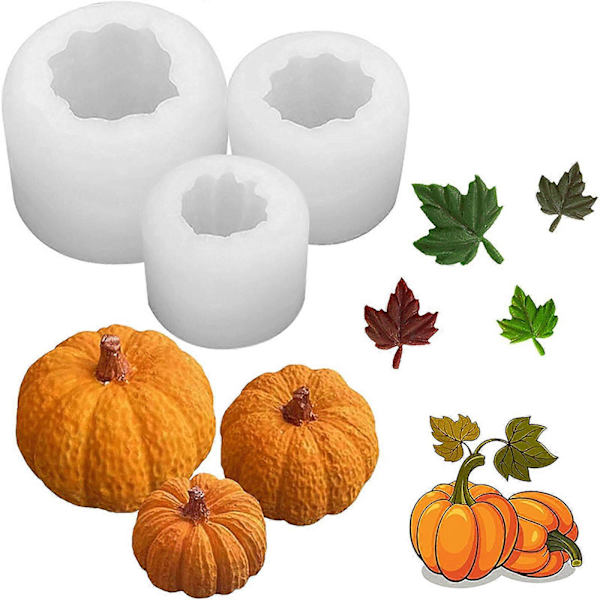 Halloween Kostume til Børn Halloween Harpiks Aromaterapi Gips Græskar Lysforme Kage Silikonforme Græskarforme Sæt Græskar Epoxy Harpiksforme Taksigelse