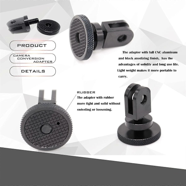 Aluminium Kamerafesteadapter for GoPro-økosystem, -20 Konverteringsadapter
