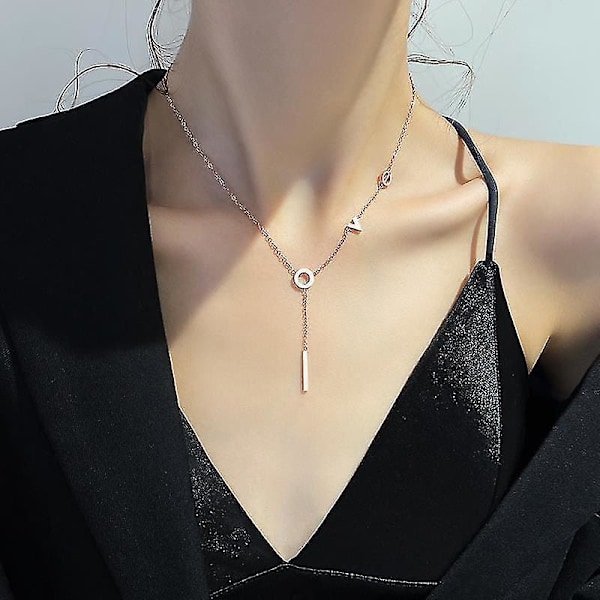 Kvinde Halskæde Kæde Choker Vedhæng Smykker Piger Gave Modellering Kærlighedsbrev Titanium Stål Simpel Mode