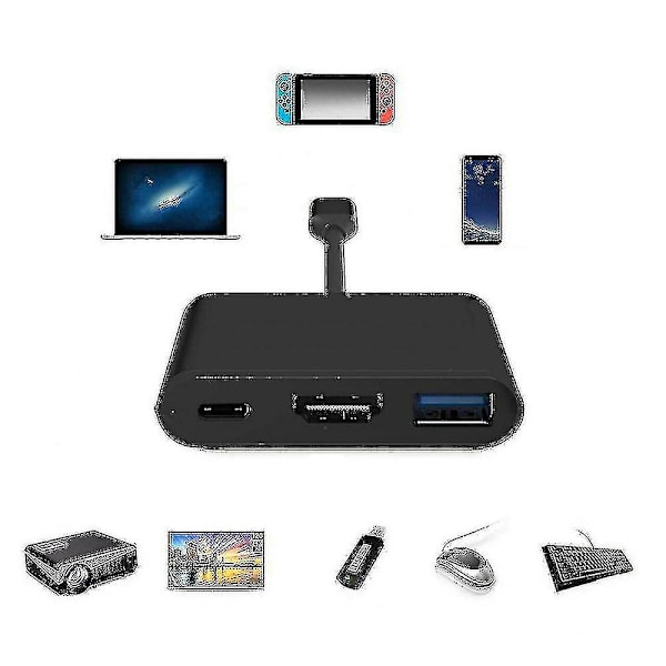 1080p 4k Hdmi-sovitin yhteensopiva usb-c Hdmi-muunnin tyyppi-c Hub-sovitin Hdmi-sovitin yhteensopiva kytkin Usb-c HdmiVain yksi sovitin ZD C